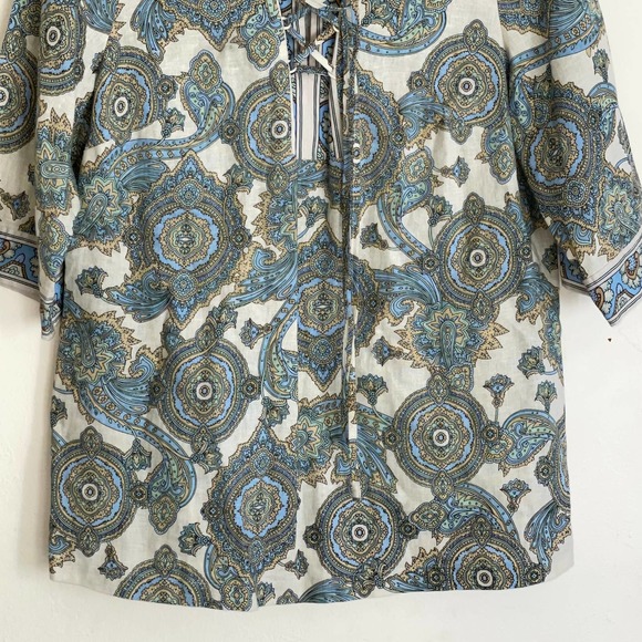 Saint Tropez Linen Blend Paisley Tunic Size 1x - Picture 3 of 8